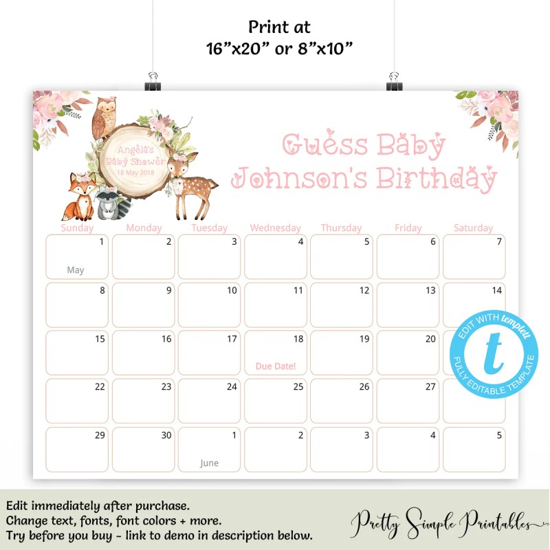 Free Printable Due Date Calendar Paint Color Ideas