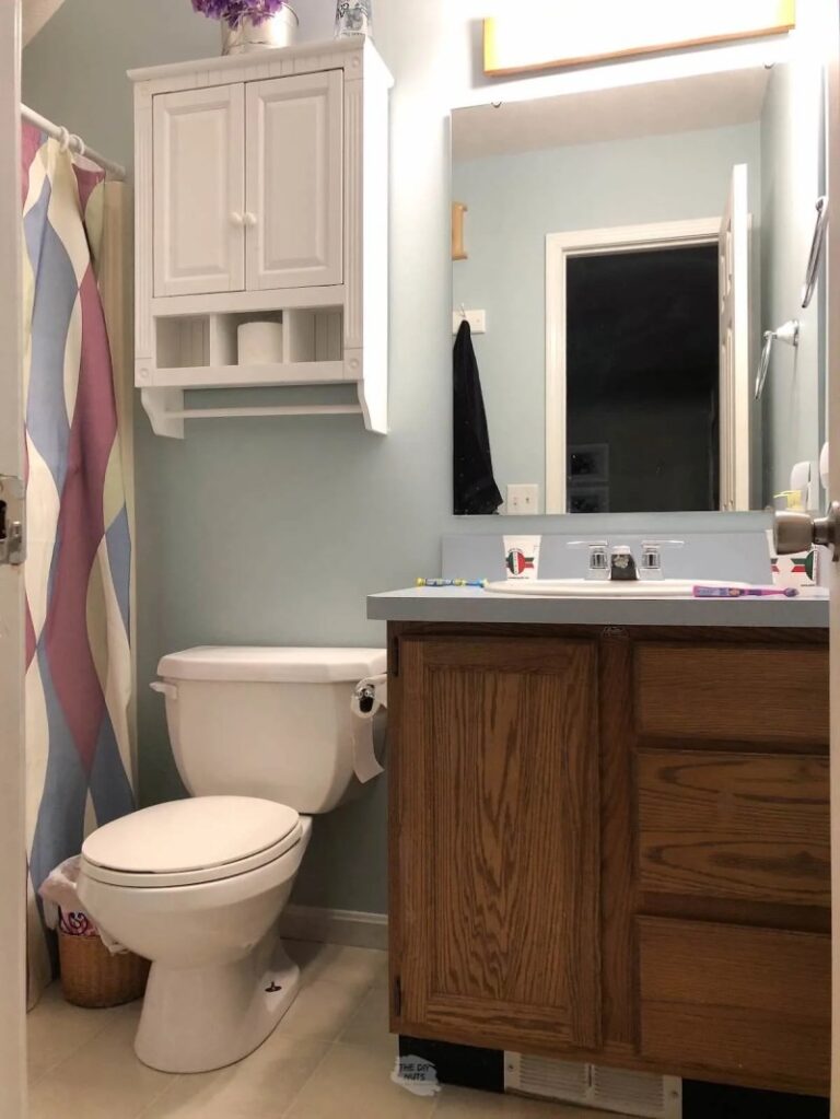 Update Bathroom With Almond Fixtures Paint Color Ideas