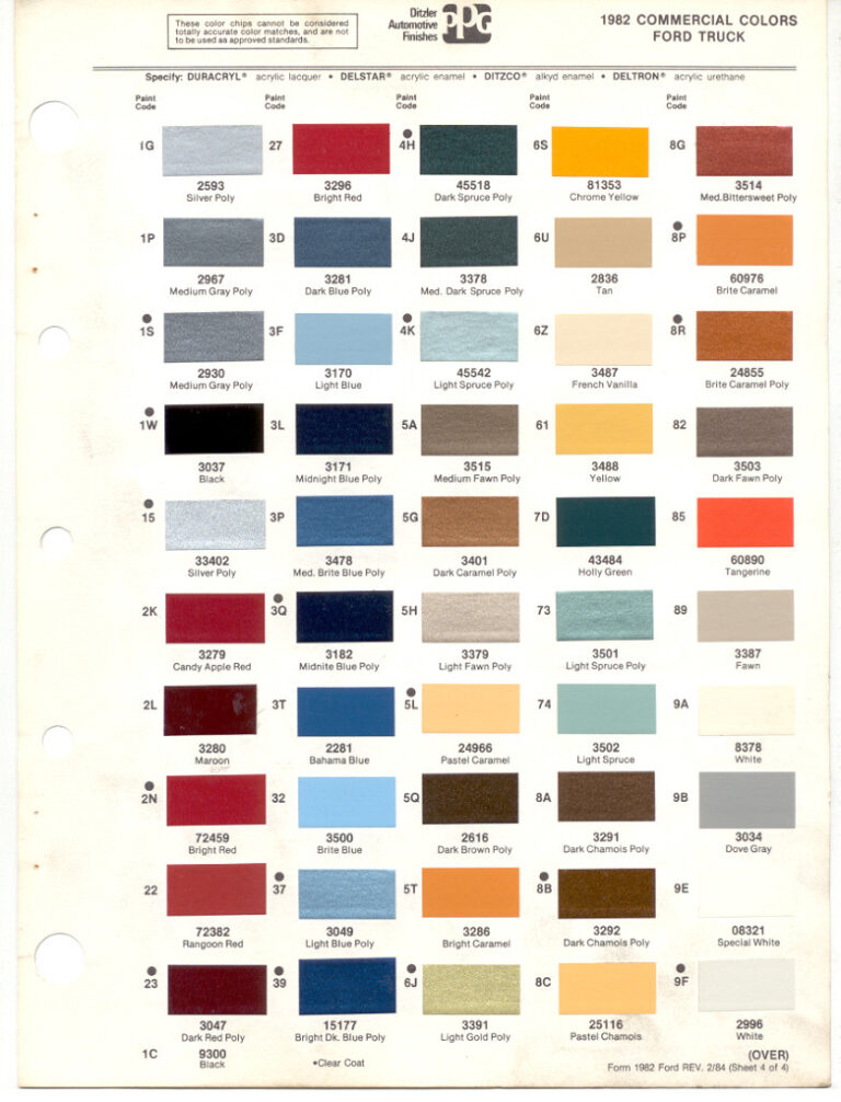 Ppg Automotive Color Chart Pdf - Paint Color Ideas