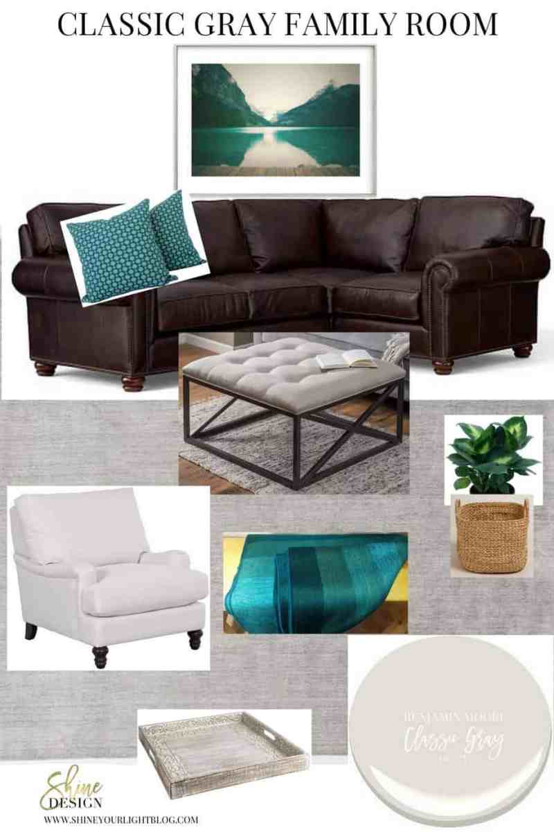 Benjamin Moore Classic Gray Living Room - Paint Color Ideas