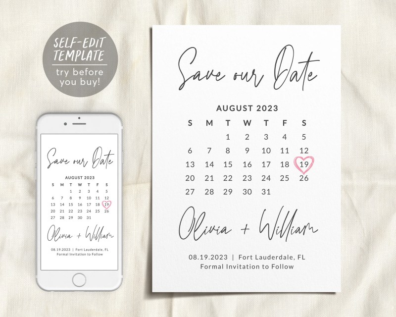 Printable Save The Date Calendar Template - Paint Color Ideas