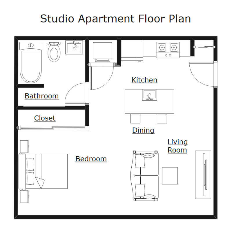 Garage Studio Apartment Floor Plans - Paint Color Ideas